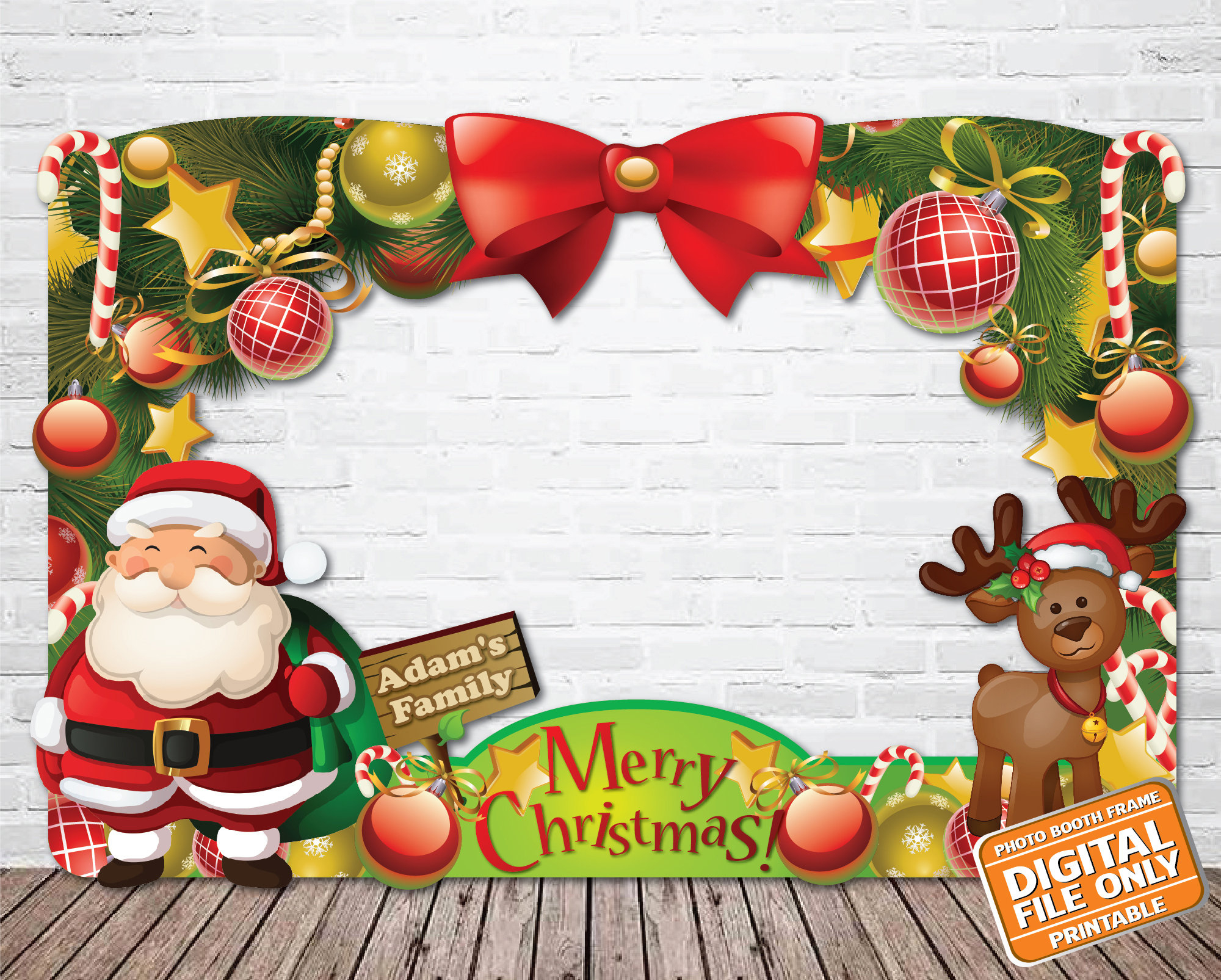 Christmas Photo Booth Frame, Digital File Only - Etsy within Christmas Photo Booth Frame Template
