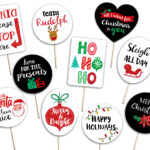 Christmas Photo Booth Props   10 Printable Hand Painted Signs With Christmas Photo Booth Props Template