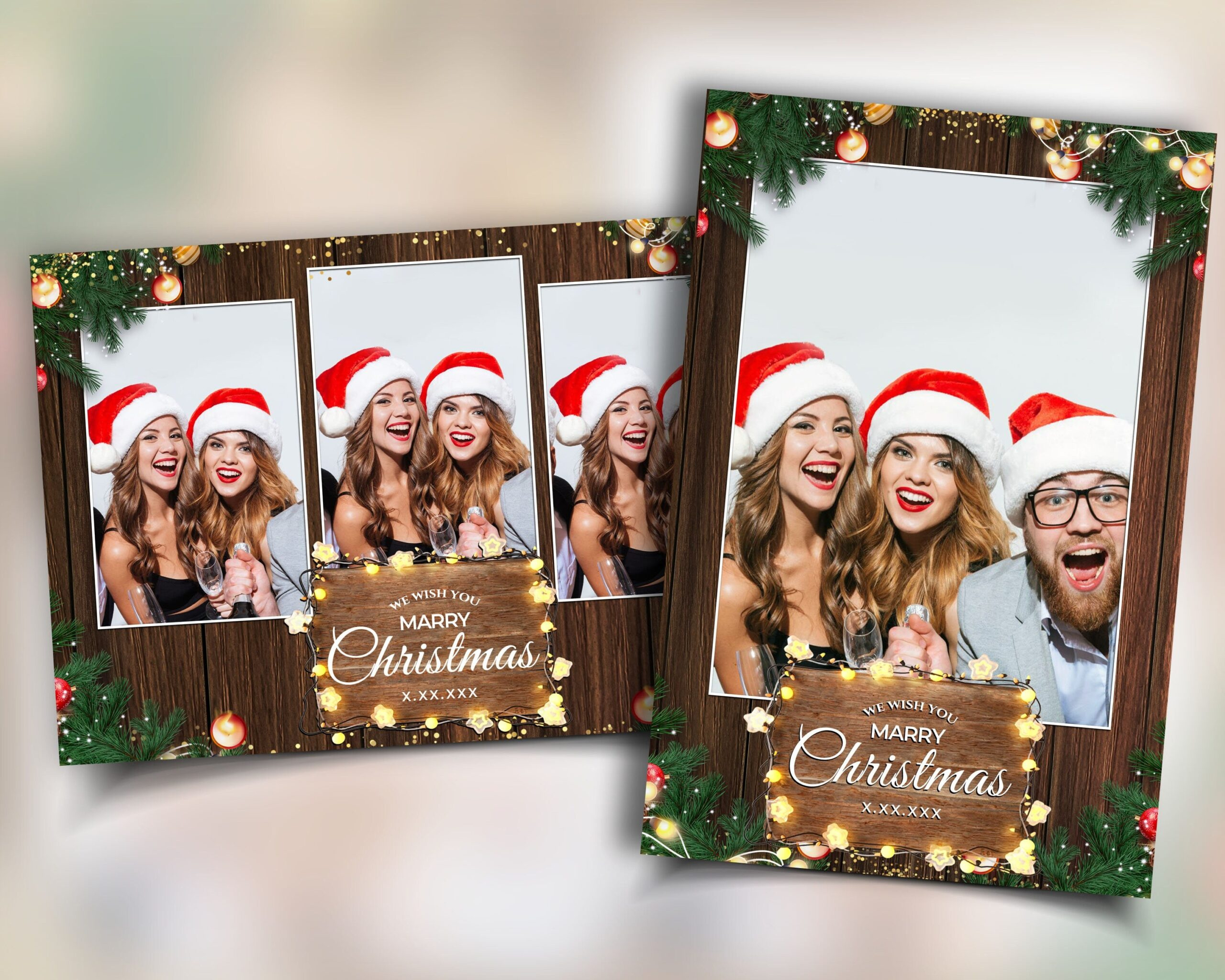 Christmas Photobooth Template For Mirror Booth Set 2024 Happy in Christmas Party Photobooth Template
