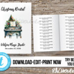 Christmas Piano Recital Program, Printable Fillable Template Pertaining To Christmas Piano Recital Program Template