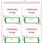 Christmas Place Cards Printables   Diy Templates Regarding Christmas Table Place Cards Template Free