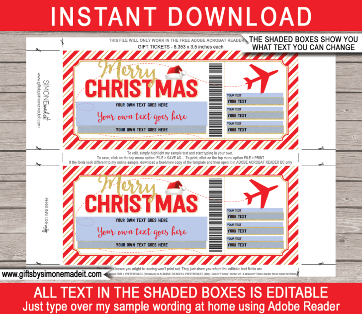 Christmas Tickets Template Free Christmas Tickets Template Free