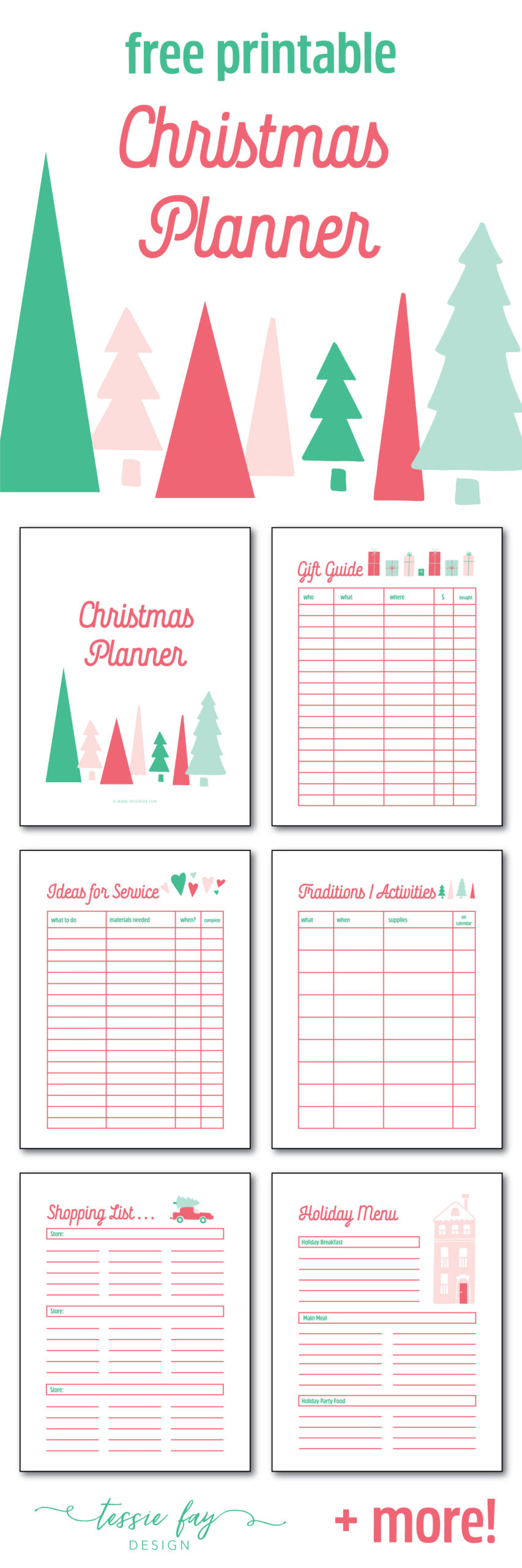 Christmas Planner Free Printable! • Tessie Fay for Christmas Planner Template Free