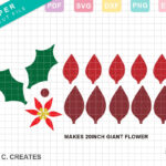 Christmas Poinsettia Paper Flower Template Svg Bundle Inside Christmas Paper Flower Template