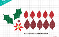 Christmas Poinsettia Paper Flower Template Svg Bundle inside Christmas Paper Flower Template