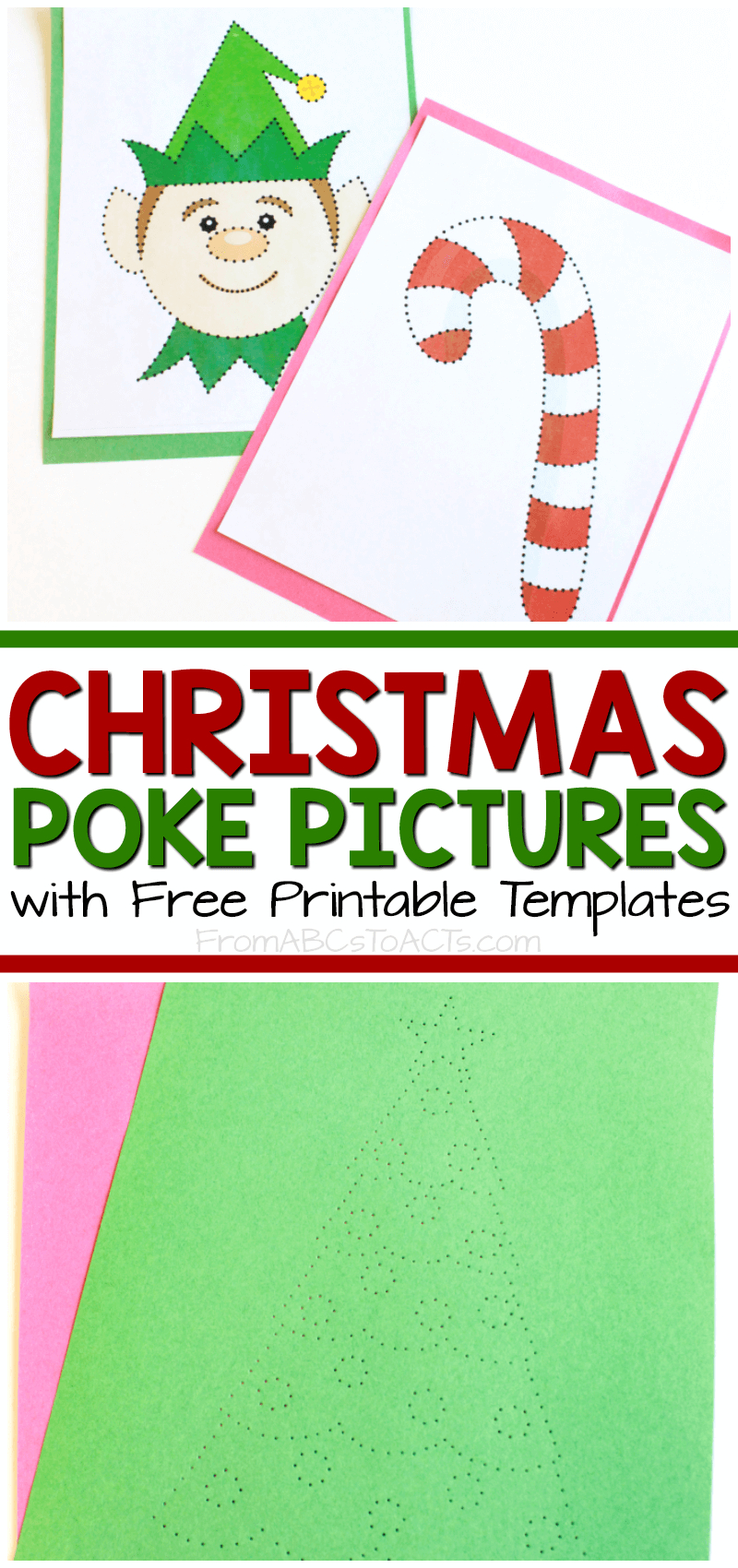 Christmas Poke Pictures With Printable Templates - From Abcs To Acts for Christmas Push Pin Art Template