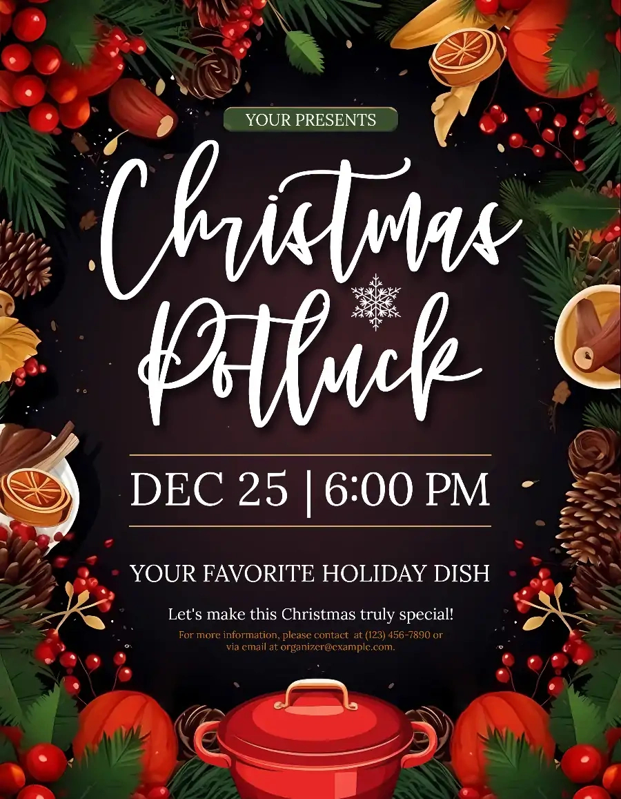 Christmas Potluck Event Flyer Template | Free Psd Downloads within Christmas Potluck Invitation Template Free