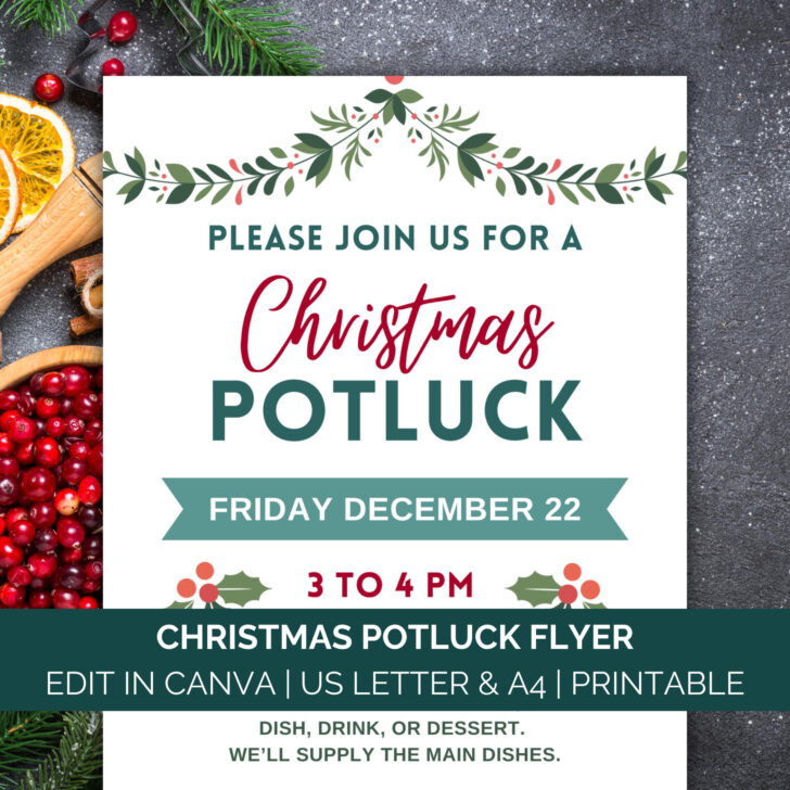 Christmas Potluck Flyer Template Free Christmas Potluck Flyer Template Free
