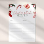 Christmas Potluck Sign Up Sheet Vorlage Bearbeitbar, Druckbar Xmas Throughout Christmas Sign Up Template