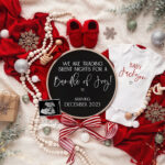 Christmas Pregnancy Announcement: Gender Neutral Editable Template Throughout Christmas Pregnancy Announcement Template