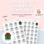 Christmas Present Royal Icing Transfer Sheets: Cookie Decorating With Regard To Christmas Royal Icing Template