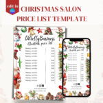 Christmas Price List, Salon Price List, Ig Price List, Christmas For Christmas Price List Template