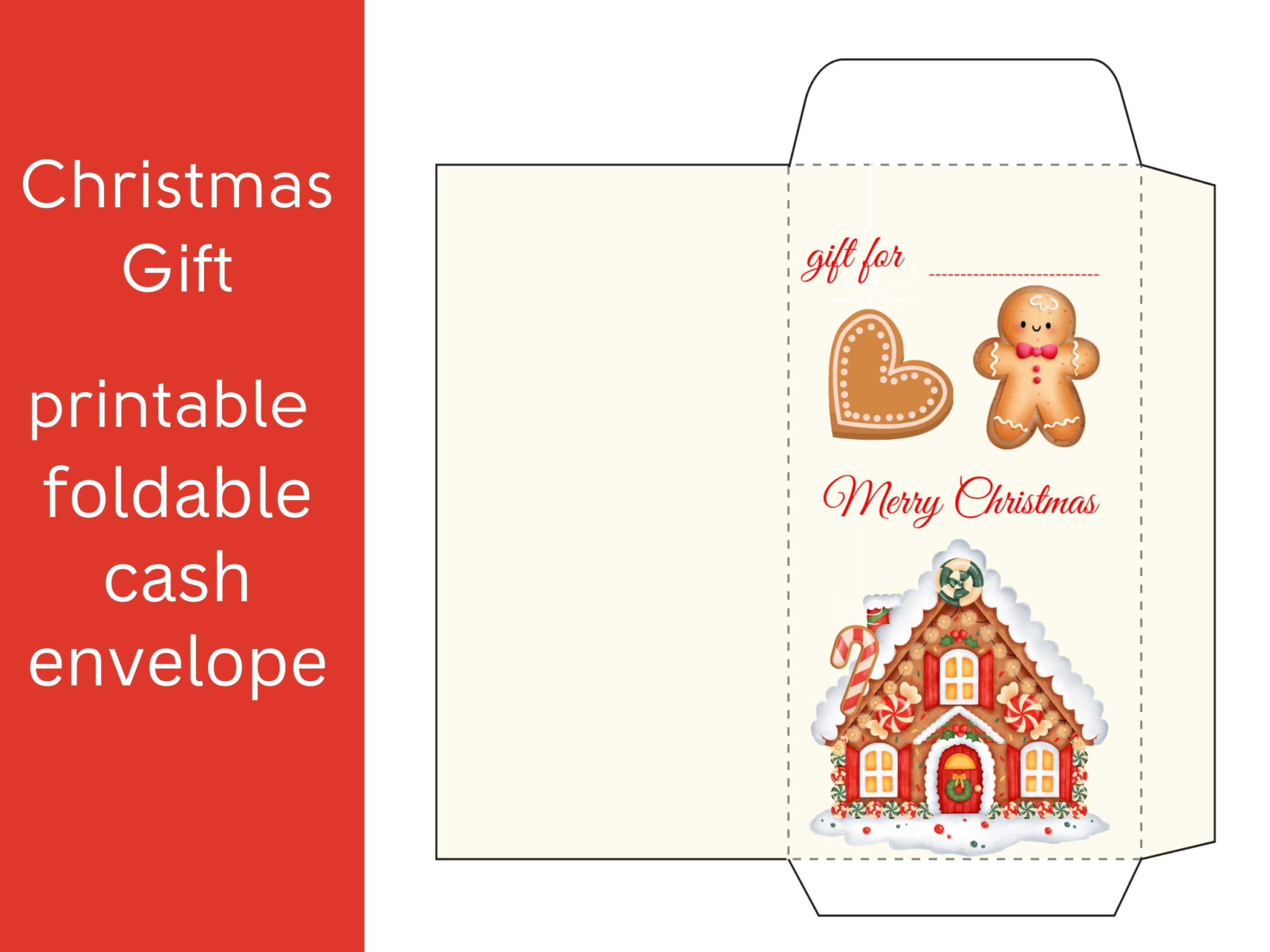 Christmas Printable Cash Envelope, Christmas Cash, Money Envelope inside Christmas Money Envelope Template