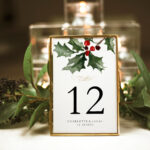 Christmas Printable Table Numbers, Holiday Table Numbers, 5X7 Within Christmas Table Number Template