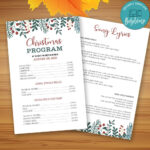 Christmas Program Customizable Template Instant Download | Bobotemp Pertaining To Christmas Program Template Printable
