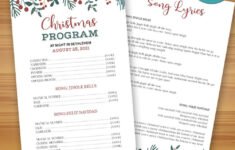 Christmas Program Customizable Template Instant Download | Bobotemp pertaining to Christmas Program Template Printable