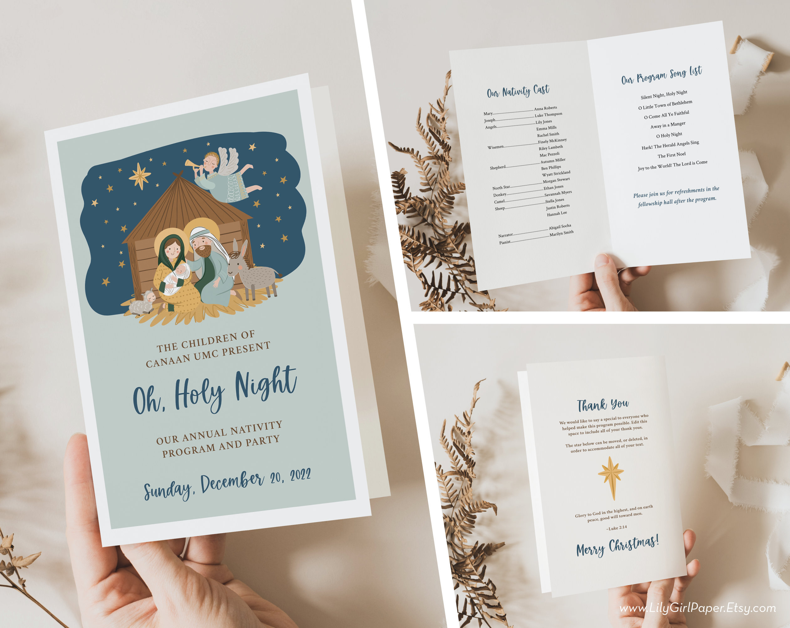 Christmas Program Editable Template, Church Christmas Play Folded with regard to Christmas Play Program Template