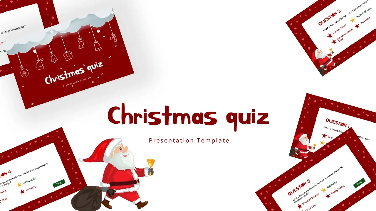 Christmas Quiz Template | Free Christmas Trivia Presentation Games in Christmas Quiz Template