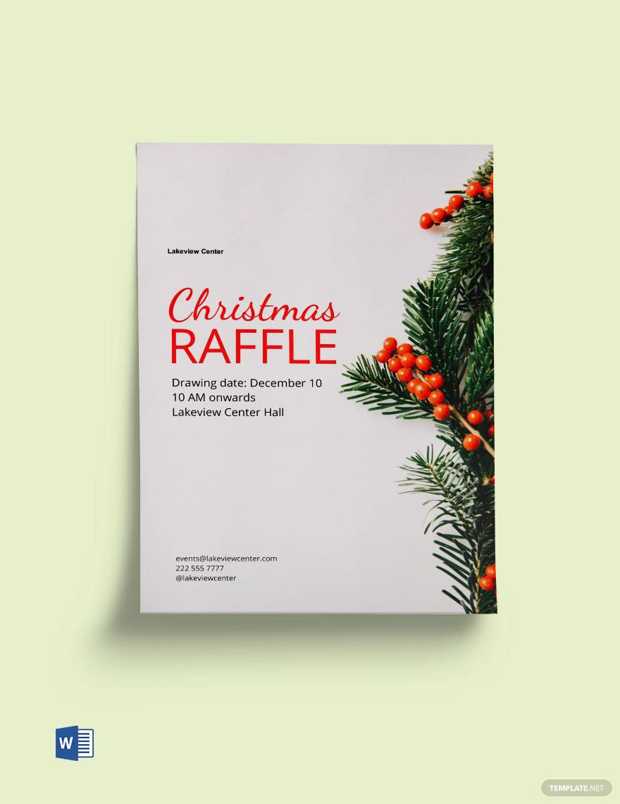 Christmas Raffle Flyer Template In Word, Google Docs, Pages regarding Christmas Raffle Flyer Template