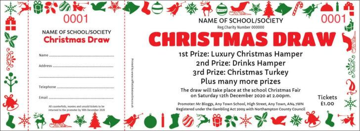 Christmas Raffle Tickets Free Template
