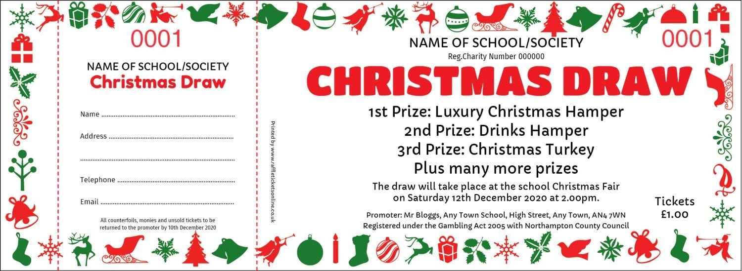 Christmas Raffle Tickets - Christmas Border - Free Delivery inside Christmas Raffle Tickets Free Template