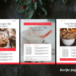 Christmas Recipe Book Template, Canva Cookbook Template, Printable Within Christmas Recipe Book Template