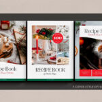 Christmas Recipe Book Template, Canva Cookbook Template, Printable Within Christmas Recipe Book Template