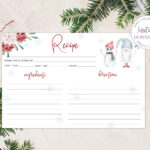 Christmas Recipe Card Printable, 4X6 Recipe Cards Template, Modern Regarding Christmas Recipe Card Template