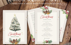 Christmas Restaurant Menu Template Bundle, Modern Restaurant Menu with Christmas Menu Design Template