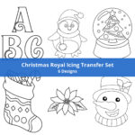 Christmas Royal Icing Transfer Set (6 Designs) | Jh Web Designer Within Christmas Royal Icing Template