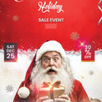 Christmas Sale Event   2 Flyer Templates   Pixelsdesign With Regard To Christmas Sale Flyer Template