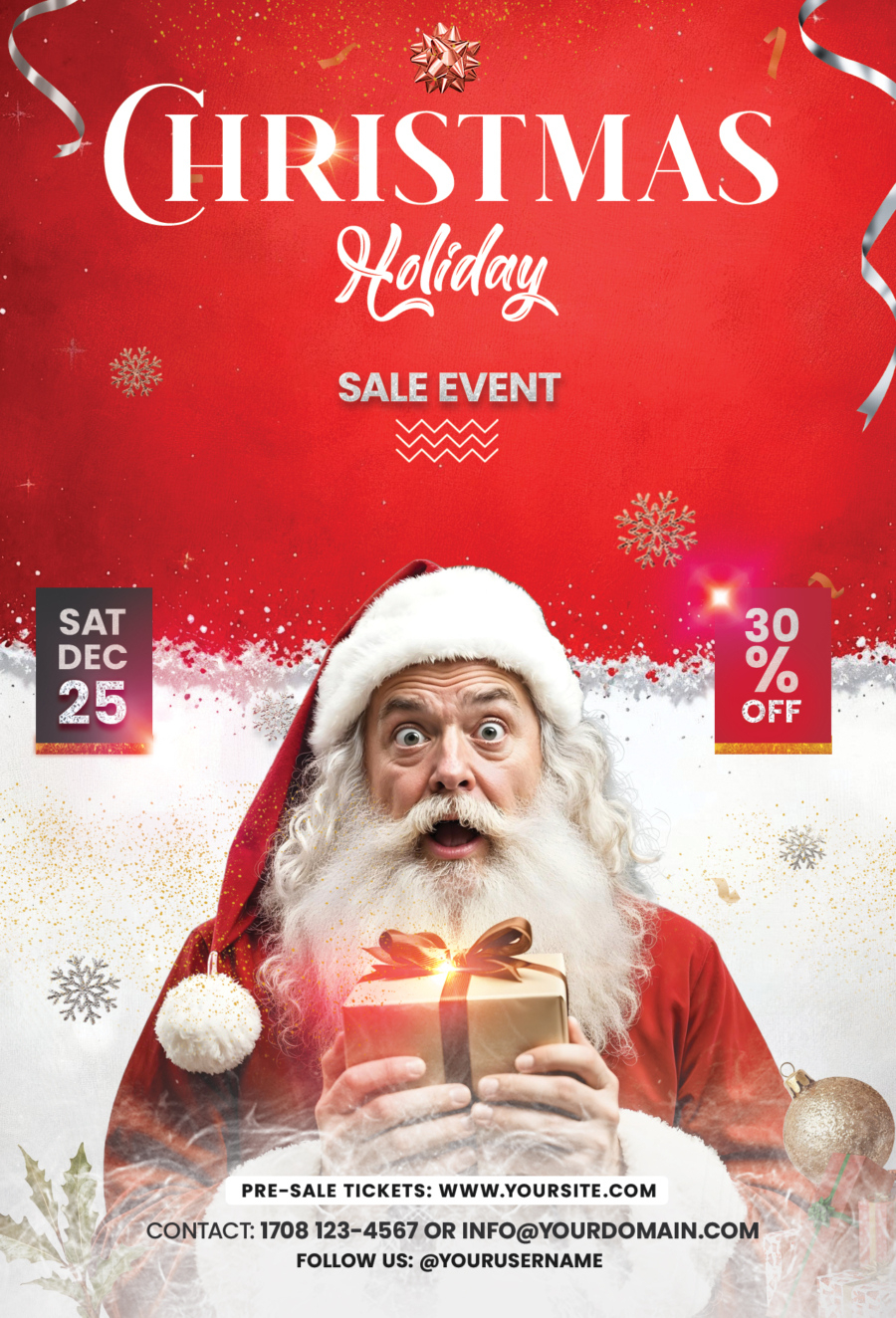 Christmas Sale Event - 2 Flyer Templates - Pixelsdesign within Christmas Sale Poster Template