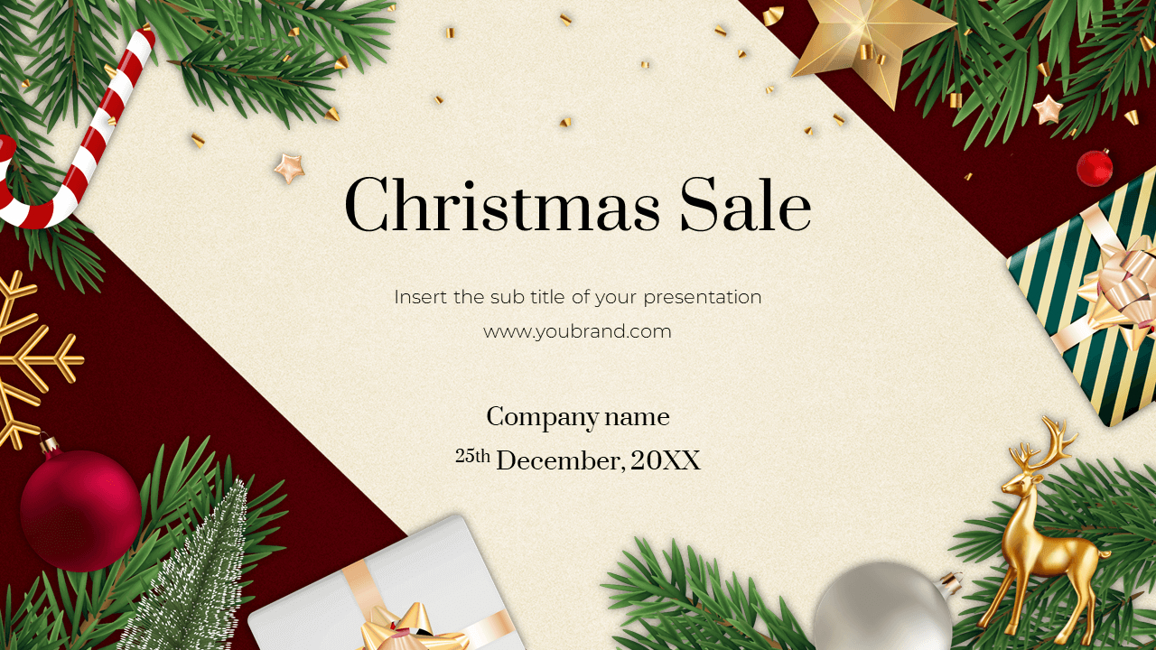 Christmas Sale Free Google Slides Template Powerpoint Theme for Christmas Sale Template Free