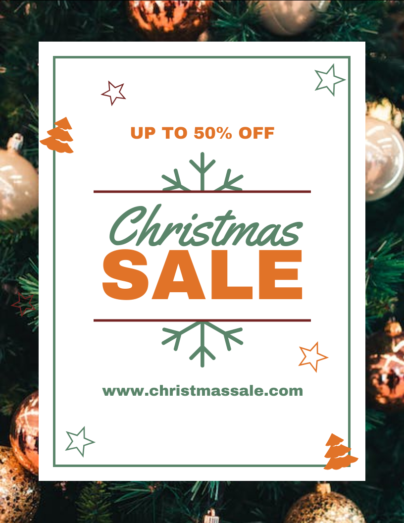 Christmas Sale Poster Design Flyer Template - Venngage with Christmas Sale Sign Template