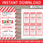 Christmas Santa Gift Tags   Red & Green Within Christmas Tag Template Free Download
