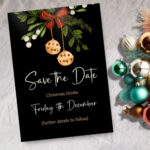 Christmas Save The Date Editable Template Instant Download Inside Christmas Party Save The Date Template