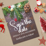 Christmas Save The Date, Instant Download, Christmas Party Invite In Christmas Save The Date Template