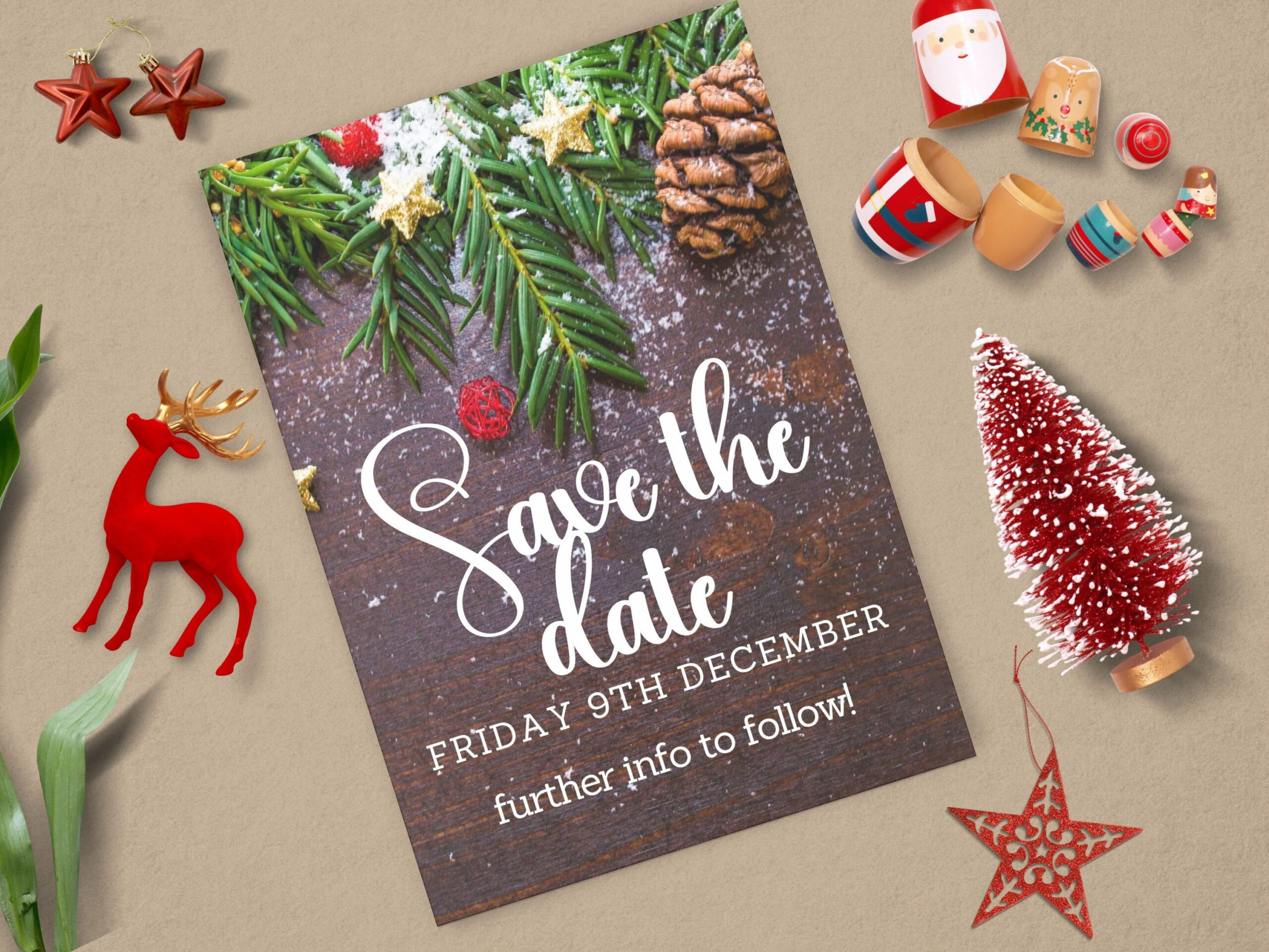 Christmas Save The Date, Instant Download, Christmas Party Invite in Christmas Save The Date Template