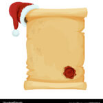 Christmas Scroll With Santa Seal – Royalty Free Vector | Vectorstock Inside Christmas Scroll Template Free