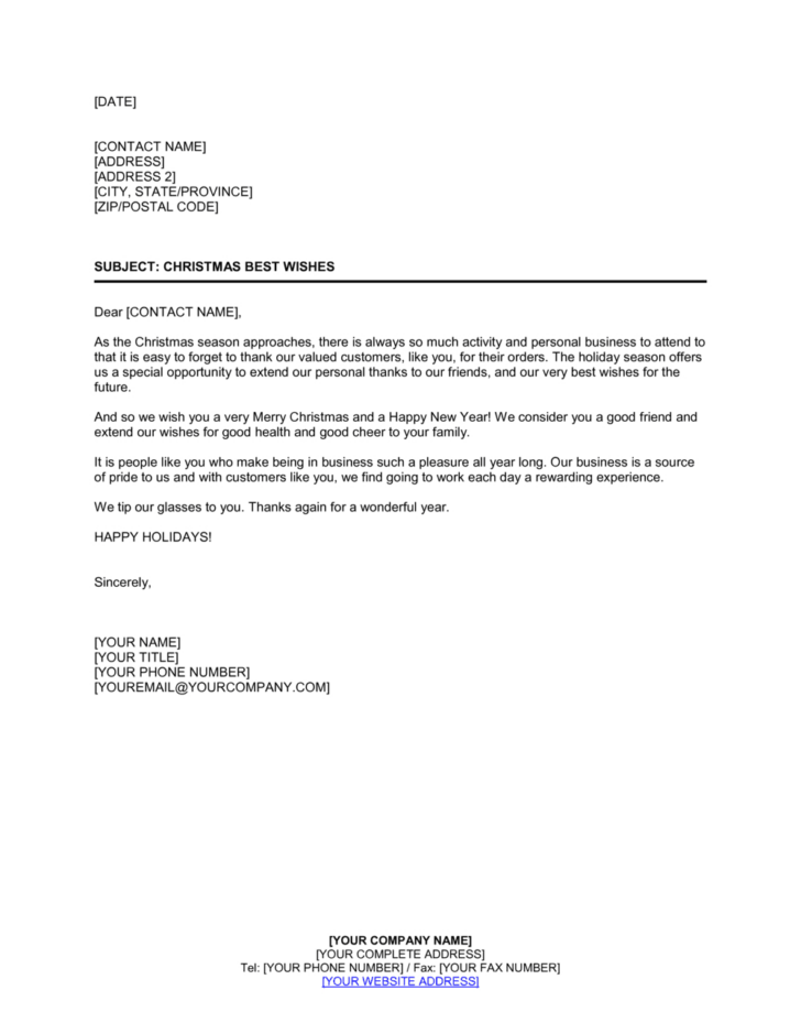 Christmas Letter to Clients Template Christmas Letter to Clients Template