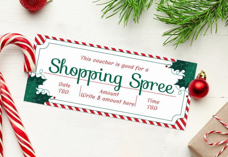 Christmas Shopping Spree Certificate Template Christmas Shopping Spree Certificate Template