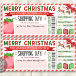 Christmas Shopping Spree Geschenkgutschein Bearbeitbare Vorlage Throughout Christmas Shopping Spree Certificate Template