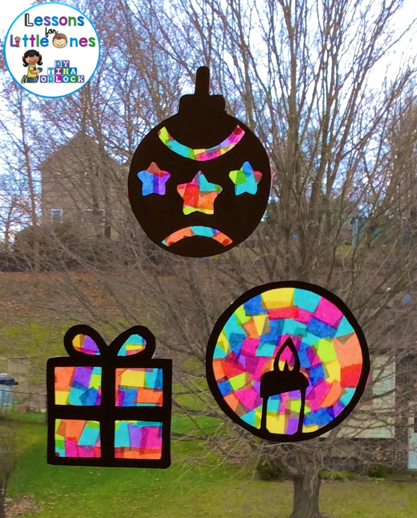 Christmas Silhouette Window Decorations with regard to Christmas Tissue Paper Stained Glass Template
