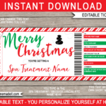 Christmas Spa Gift Voucher Intended For Christmas Massage Gift Certificate Template Free