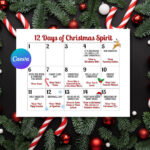 Christmas Spirit Calendar: 12 Days Of Holiday Dress Up   Editable Intended For Christmas Spirit Week Calendar Template