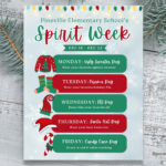 Christmas Spirit Week Flyer, School Christmas Spirit Week Canva Intended For Christmas Spirit Week Flyer Template