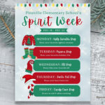 Christmas Spirit Week Flyer, School Christmas Spirit Week Canva Intended For Christmas Spirit Week Template