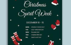 Christmas Spirit Week Flyer Template In Word, Pages, Publisher with Christmas Spirit Week Template
