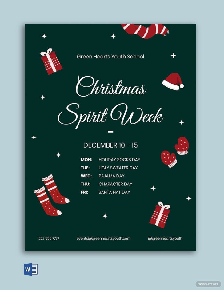 Christmas Spirit Week Template