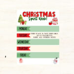 Christmas Spirit Week School Flyer. Holiday Spirit Week Pto Flyer. Editable  Pta Flyer For School Fundraiser. Spirit Week Planner. With Christmas Spirit Week Template Free